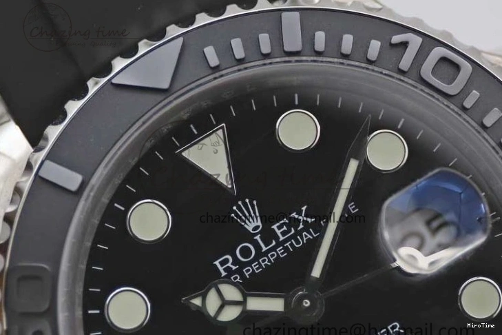 MiroTime 0328 Yacht-Master 42mm 226659 TWA 1:1 Best Edition 3D Black Ceramic Bezel on Oysterflex Strap VR Stretchable 2085